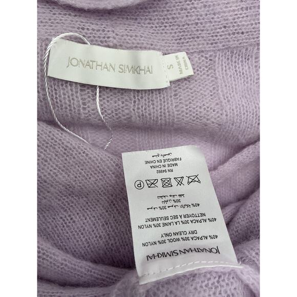 Simkhai 'Cambria' Purple Alpaca Off-The-Shoulder Top Size S - Picture 3 of 3